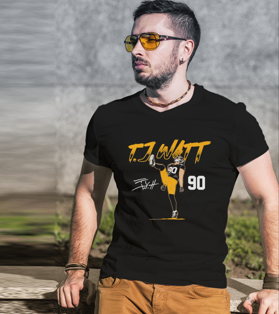 T.J. Watt 90 High Kick Celebration Football Player T-Shirt