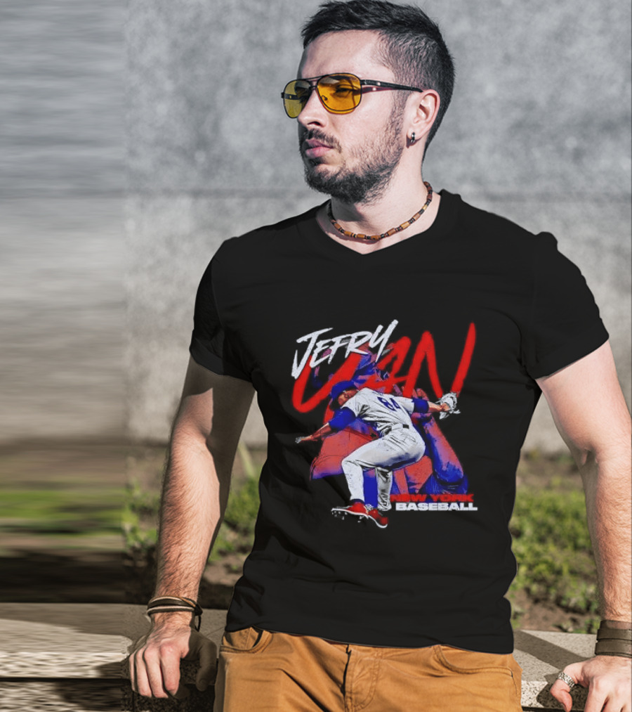 Jefry Yan New York Baseball Bootleg Pitcher Action Photo T-Shirt