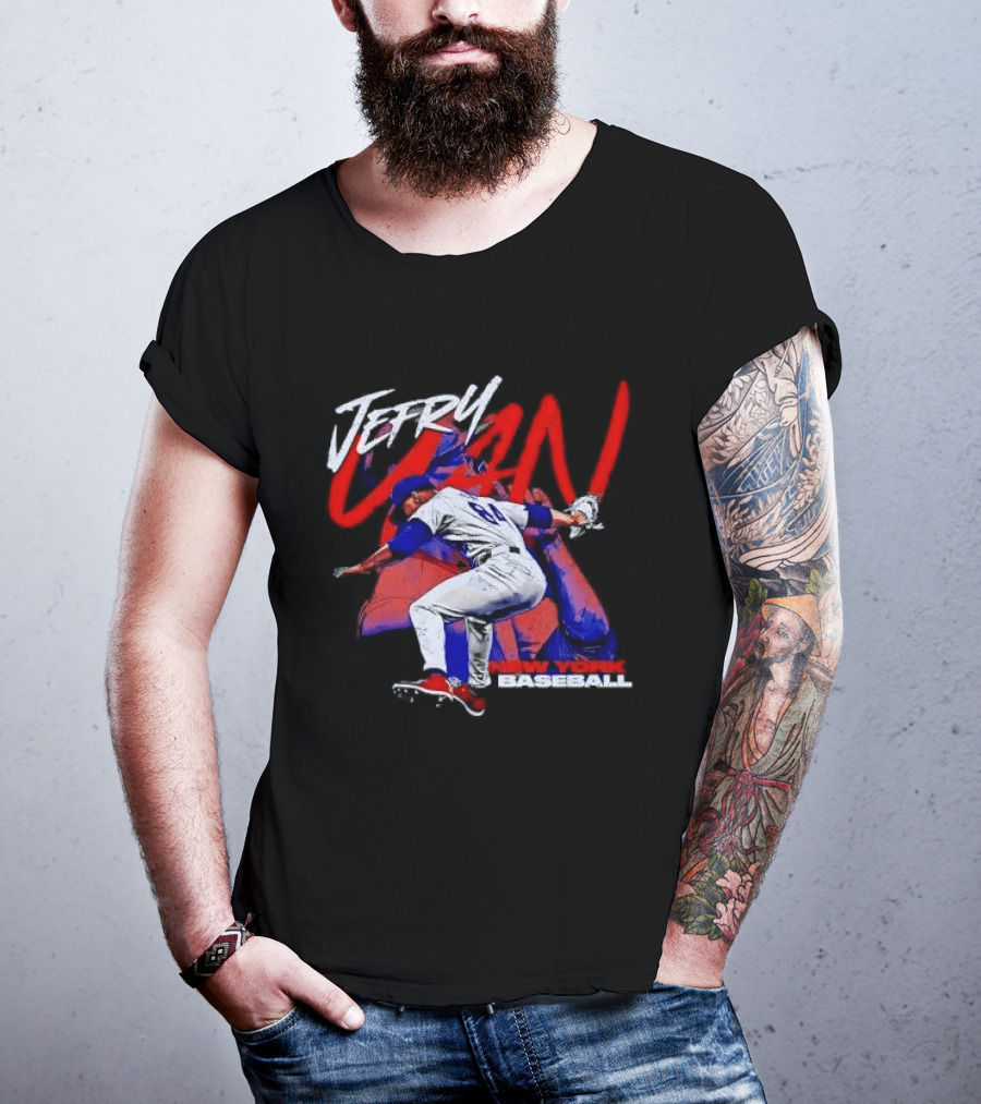 Jefry Yan New York Baseball Bootleg Pitcher Action Photo T-Shirt