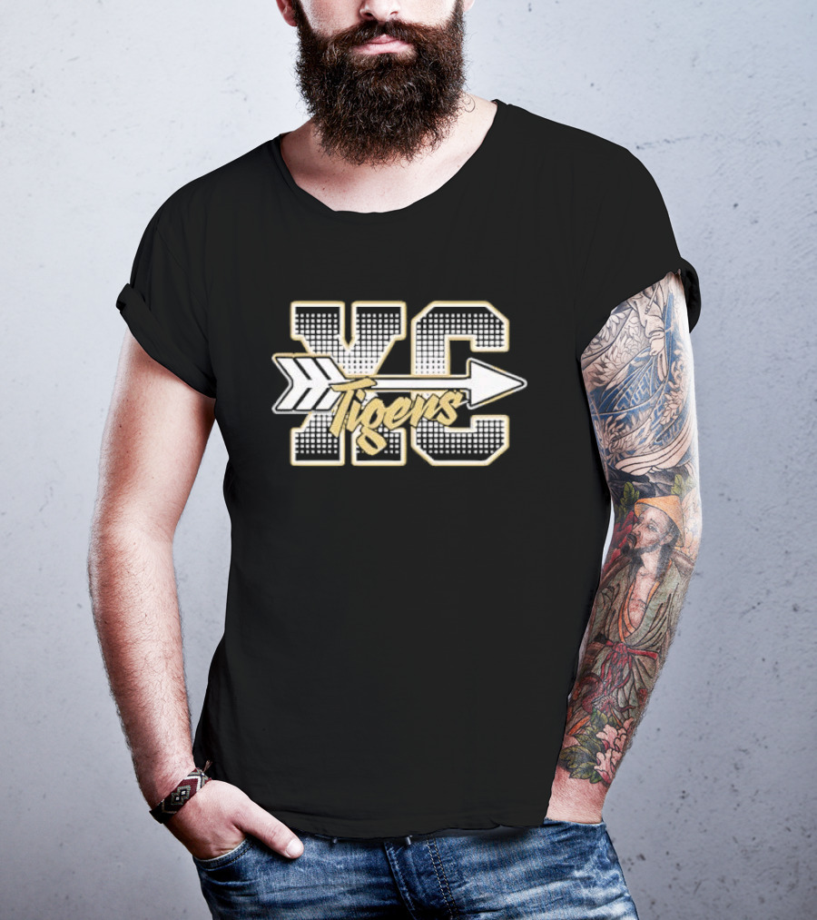 YC Tigers Halftone Block Script Arrow T-Shirt