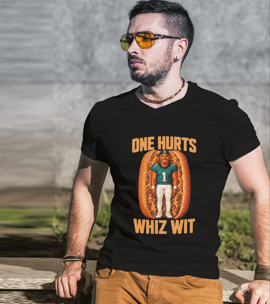 Philadelphia Eagles Jalen Hurts One Whiz Wit Cheesesteak Football Player T-Shirt