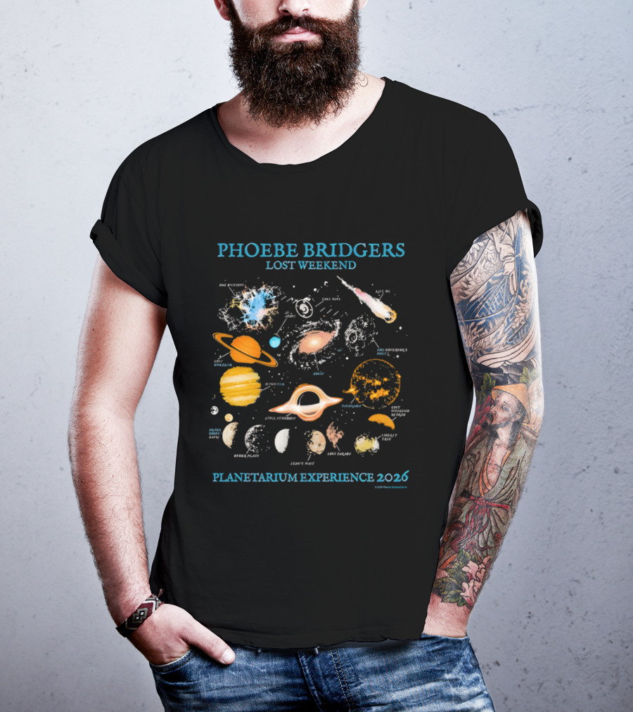 Phoebe Bridgers Lost Weekend Planetarium Experience 2026 Solar System Celestial Journey T-Shirt