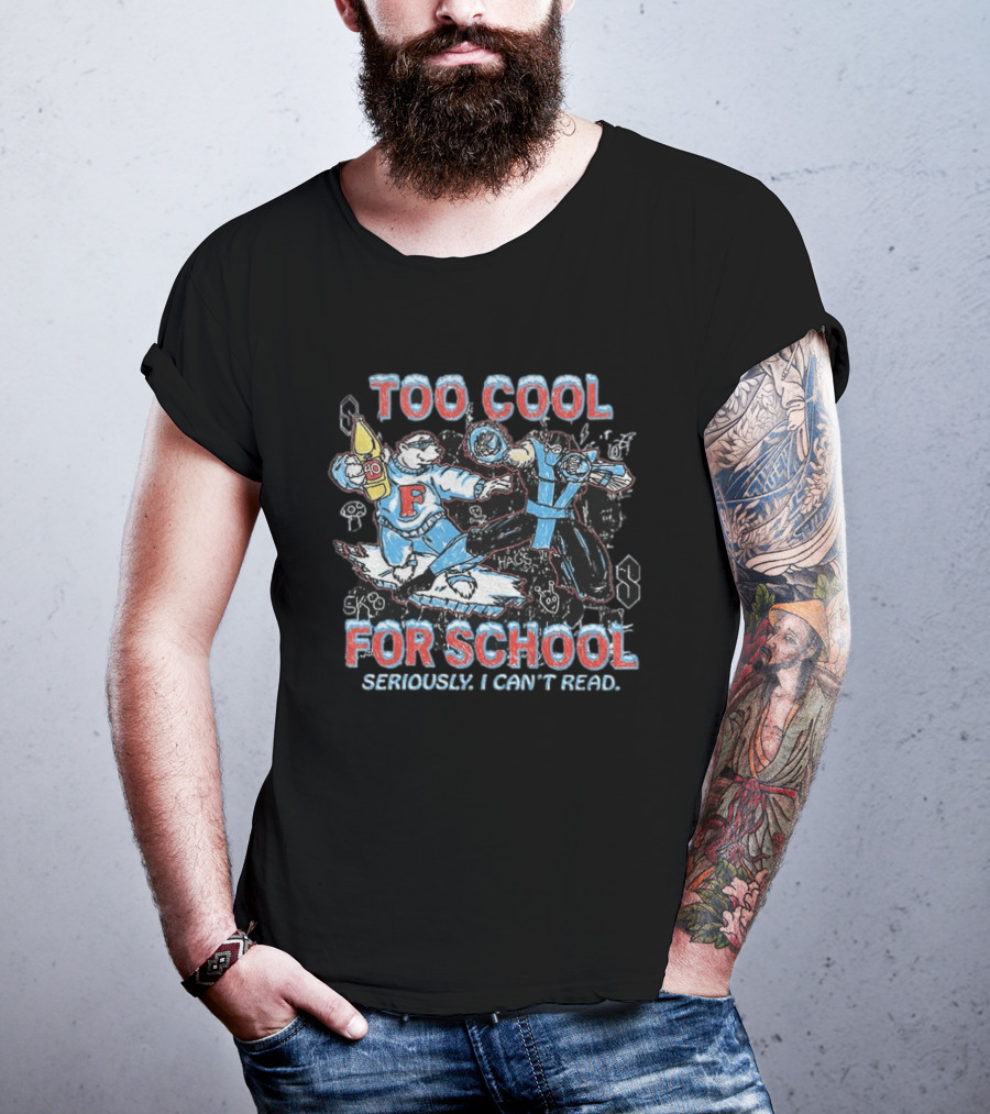 Too Cool For School Polar Bear Seriously I Can't Read T-Shirt