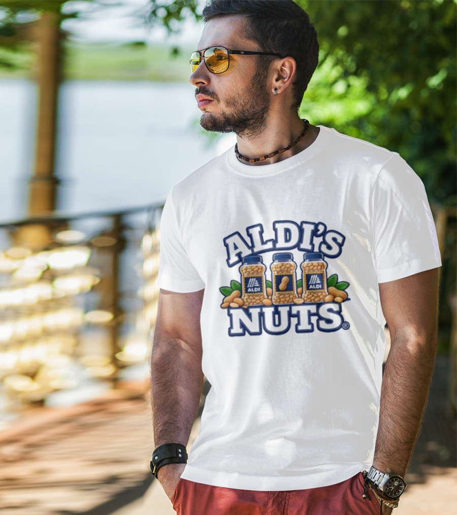 Aldi's Nuts Peanut Jars And Leaves T-Shirt