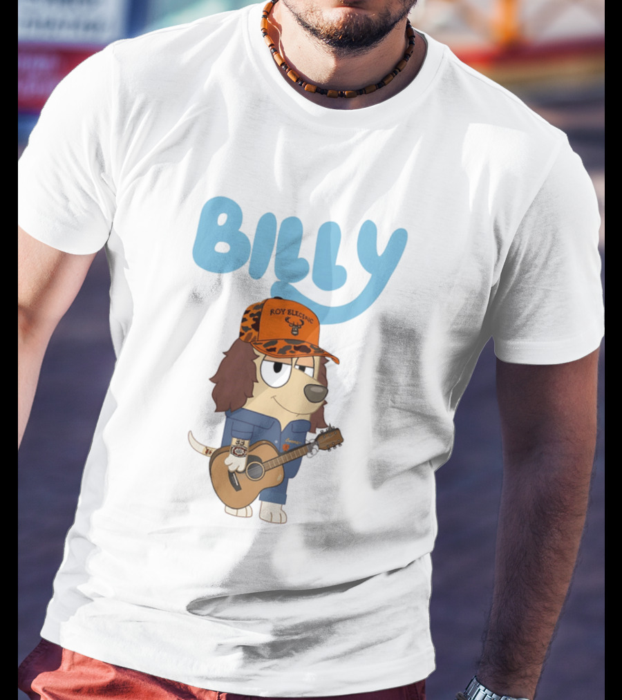 Billy Roy Electric Boomer Character With Guitar And Hat T-Shirt