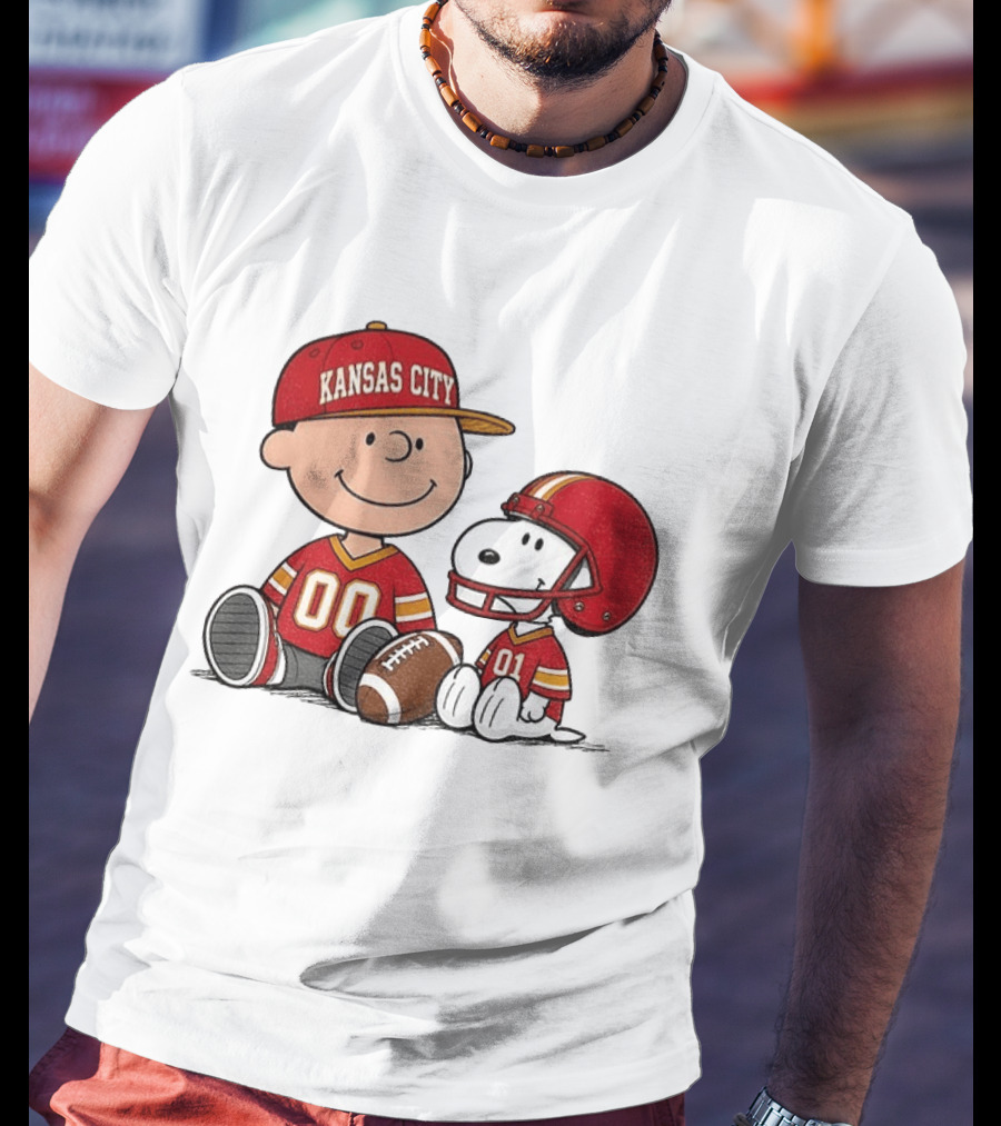 Kansas City Football With Charlie Brown And Snoopy Players T-Shirt