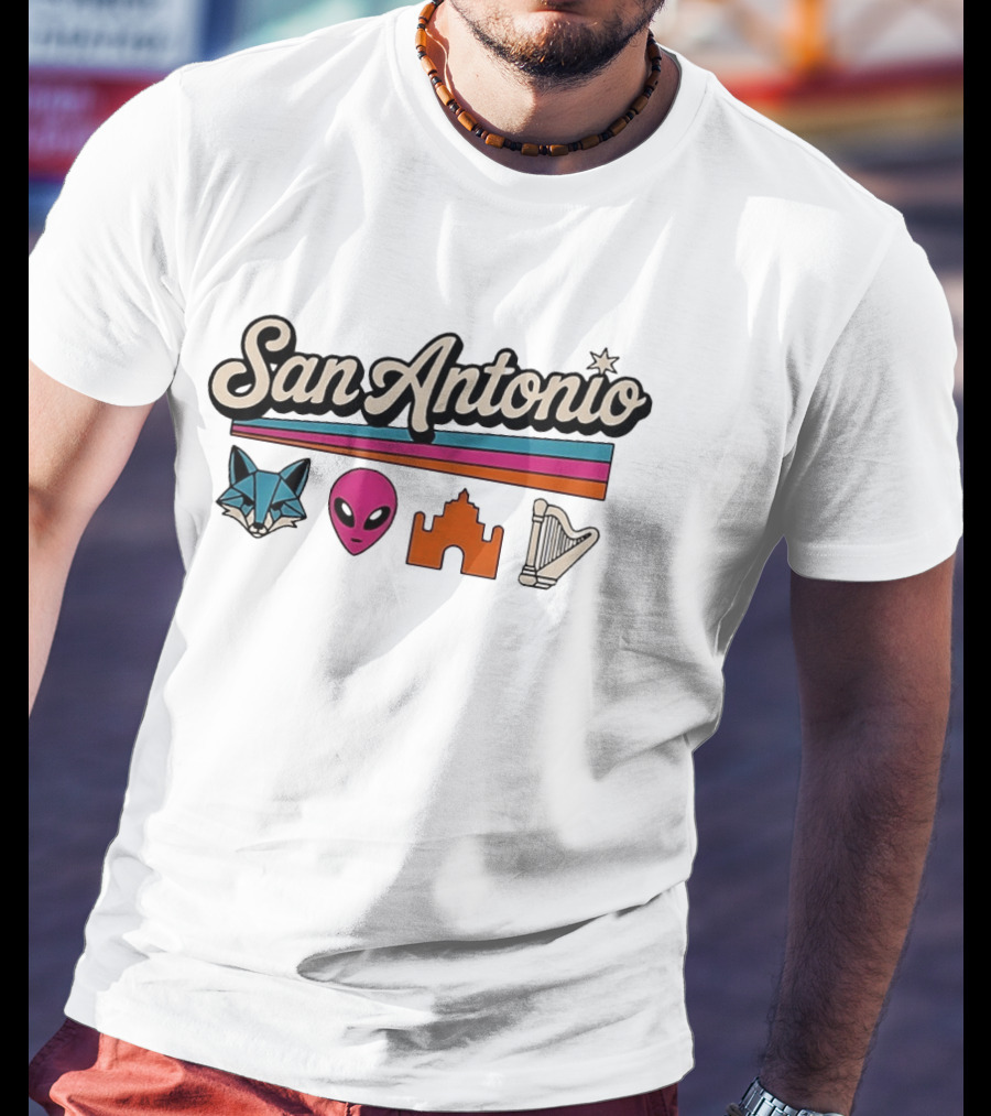 San Antonio Fox Alien Castle Harp Spurs Basketball T-Shirt