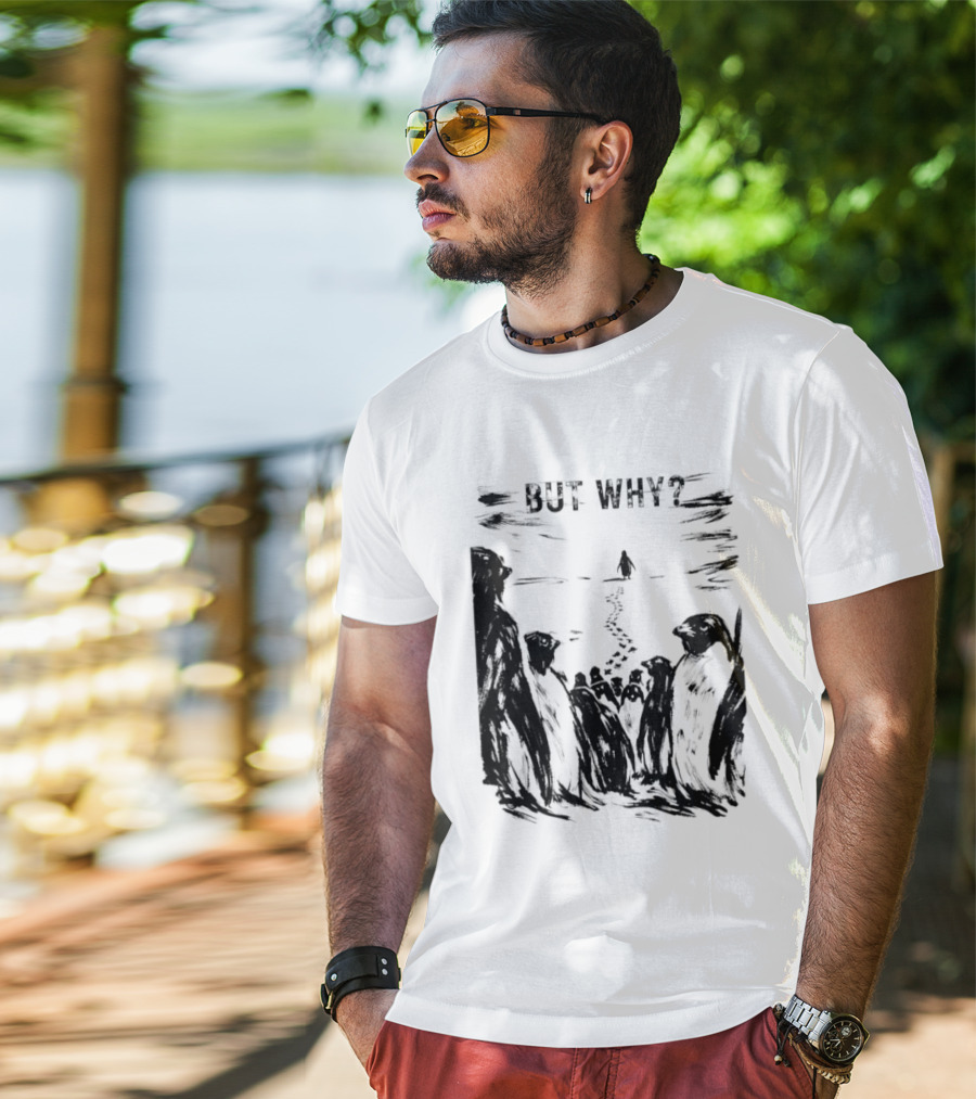 Nihilist Penguin But Why Snow Scene T-Shirt