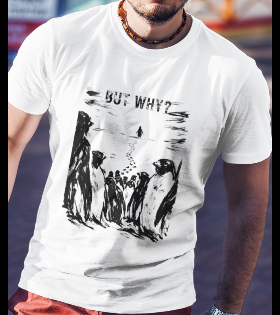 Nihilist Penguin But Why Snow Scene T-Shirt
