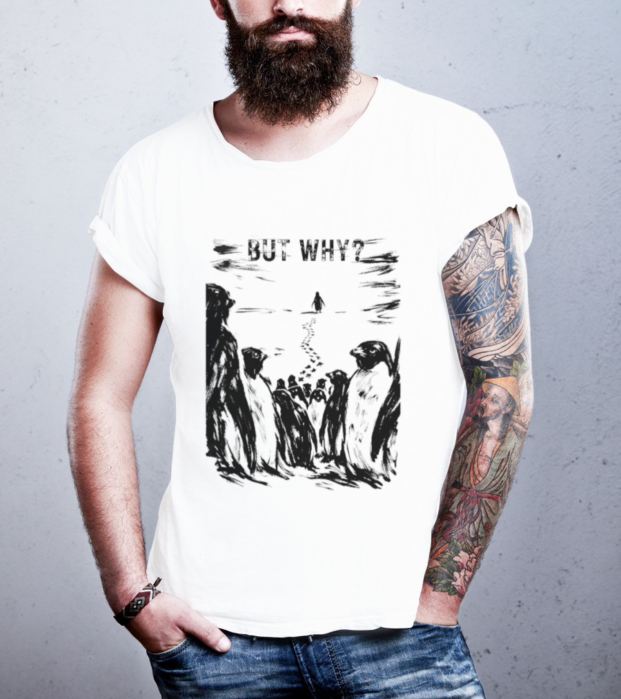Nihilist Penguin But Why Snow Scene T-Shirt