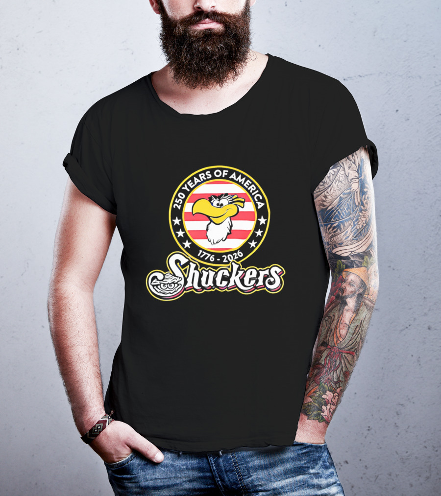 250 Years Of America 1776 2026 Shuckers With Clam And Stars T-Shirt