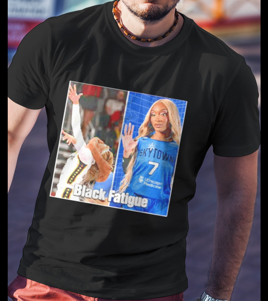 Skytown WNBA Black Fatigue Meme DiJonai Carrington Sophie Cunningham Hard Foul T-Shirt