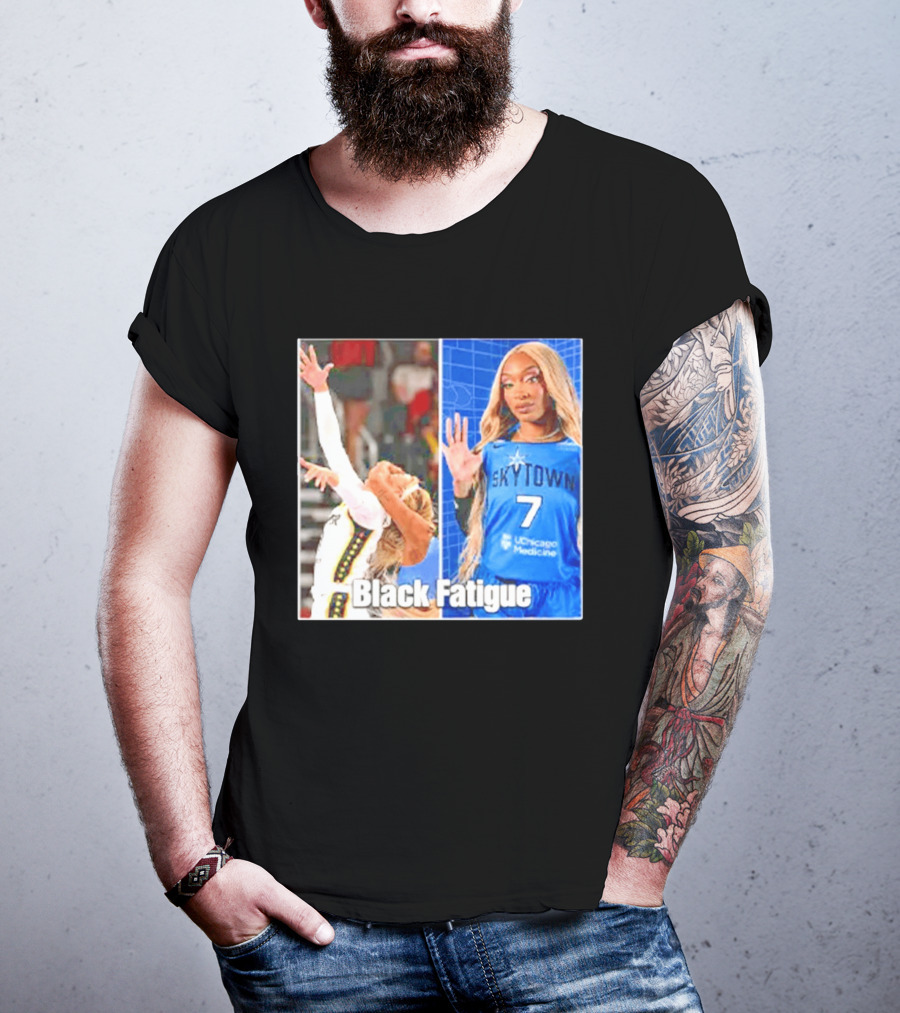 Skytown WNBA Black Fatigue Meme DiJonai Carrington Sophie Cunningham Hard Foul T-Shirt