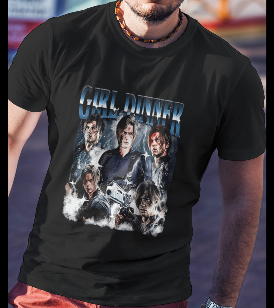 Leon Kennedy Girl Dinner Hero Collage T-Shirt