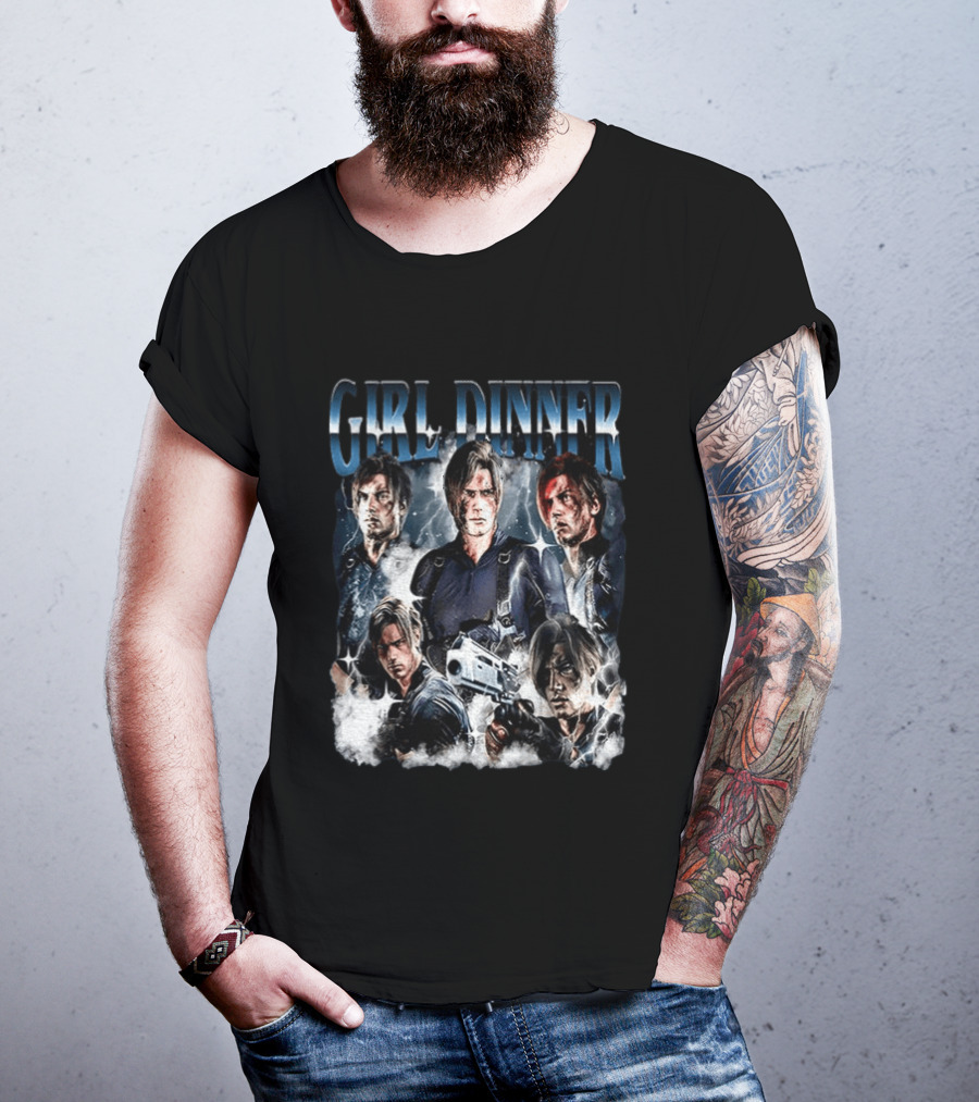 Leon Kennedy Girl Dinner Hero Collage T-Shirt