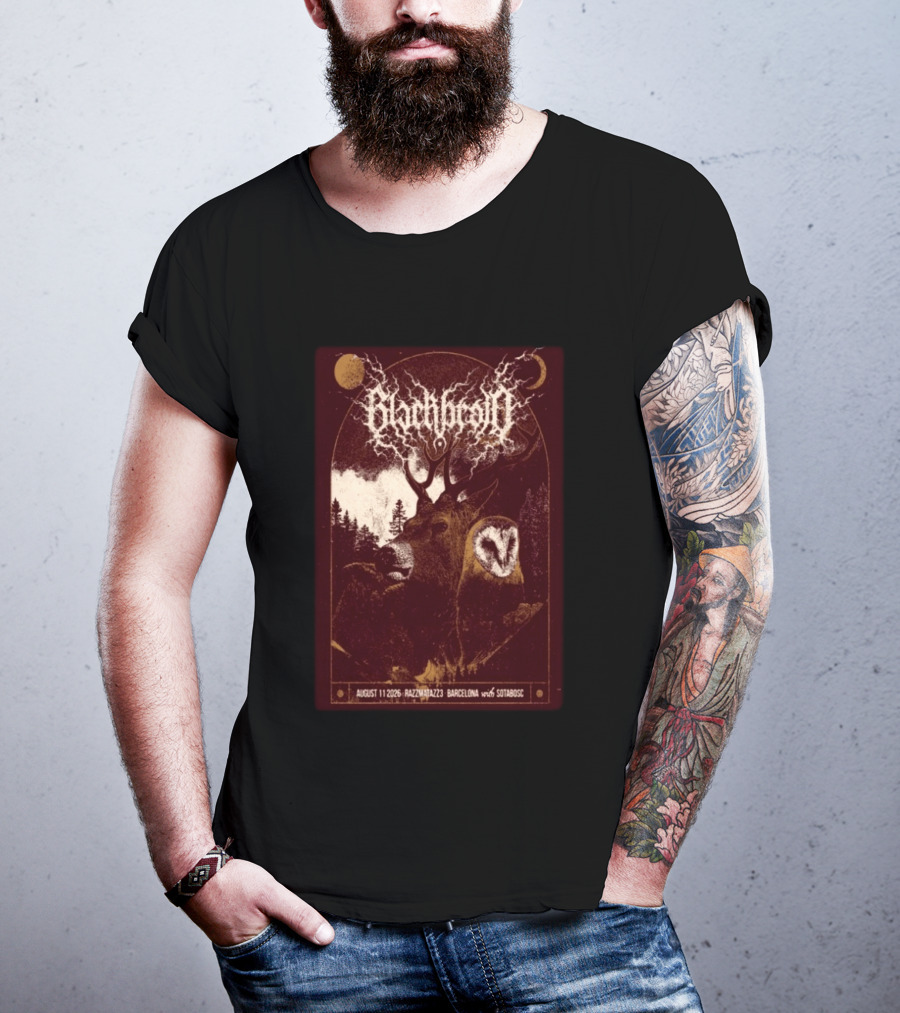 Blackbraid August 11 2026 Razzmatazz 3 Barcelona With Sotabosc Deer Owl Moon T-Shirt
