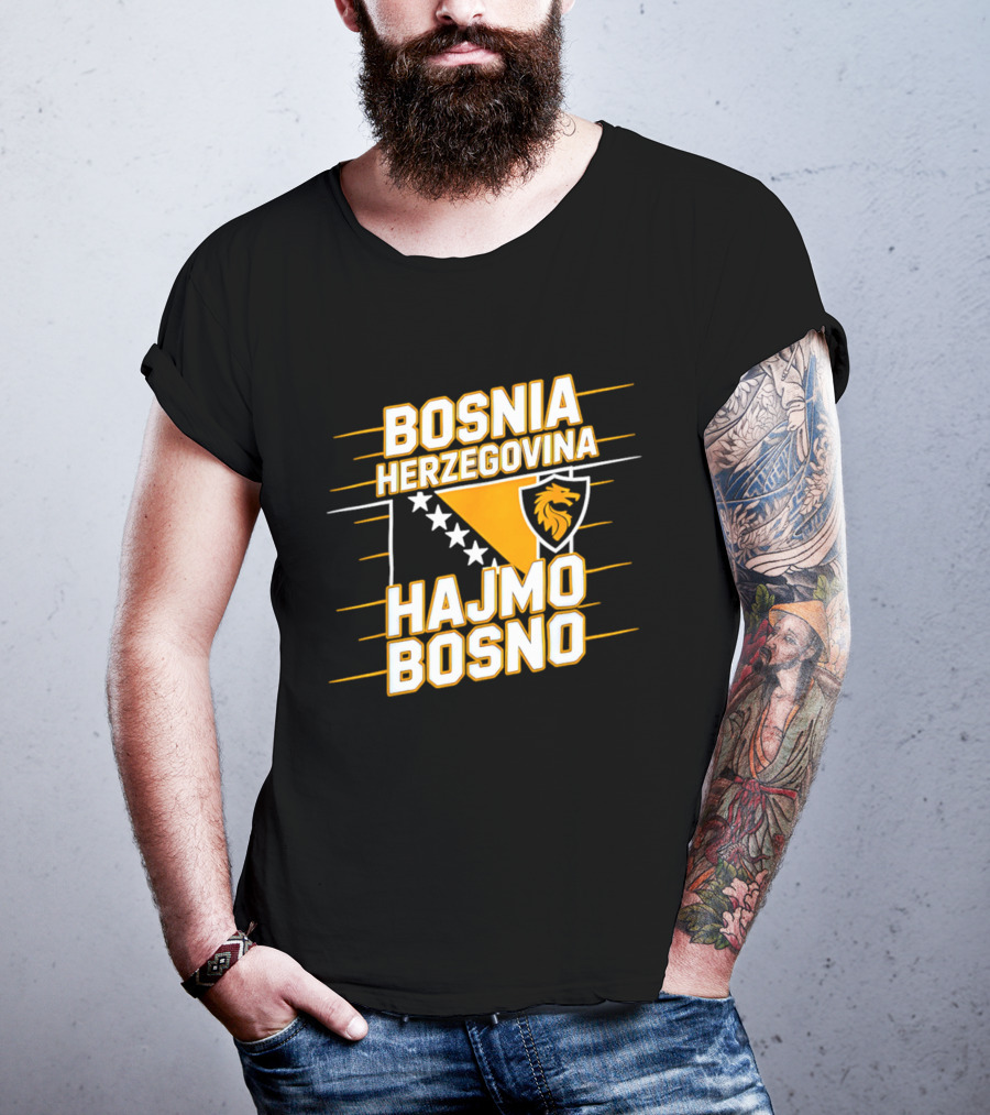Bosnia Herzegovina Hajmo Bosno Crest And Stars T-Shirt