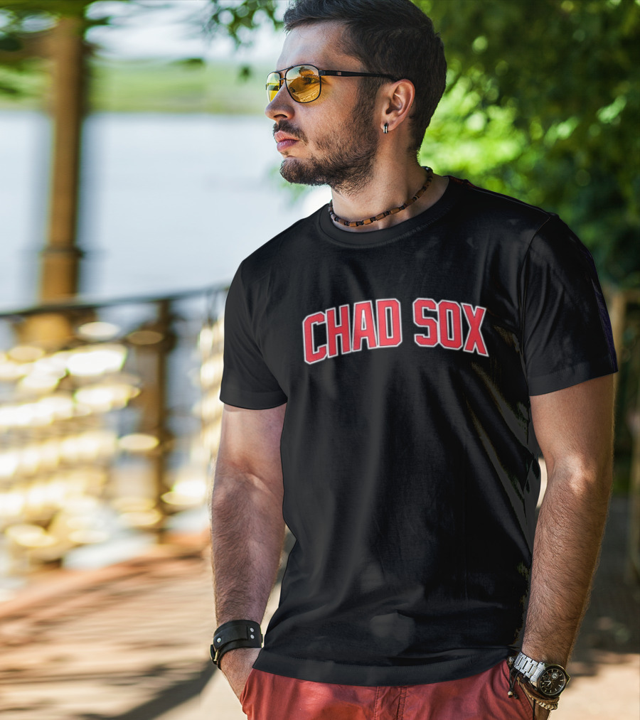 CHAD SOX Bold Red Lettering T-Shirt