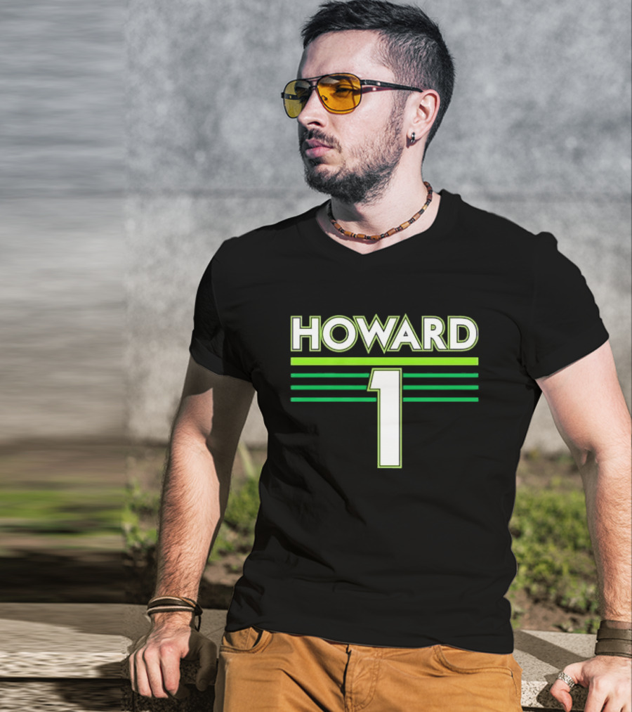 Howard 1 White Green Horizontal Stripes Sports Jersey T-Shirt