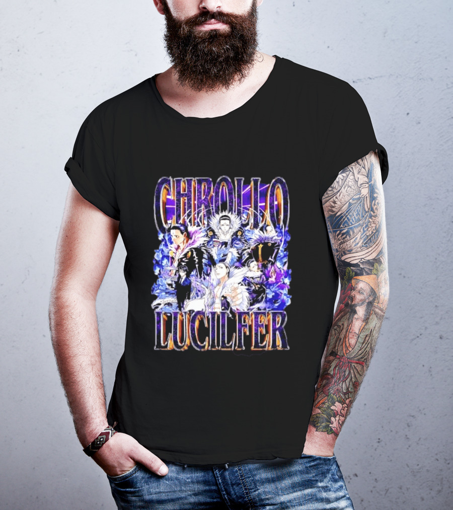 Chrollo Lucilfer Multiple Poses Purple Aura Flames Bootleg Collage Anime Hunter X Hunter T T-Shirt