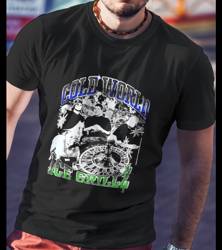 Cold World Ice Grillz Bulldog Roulette Wheel T-Shirt