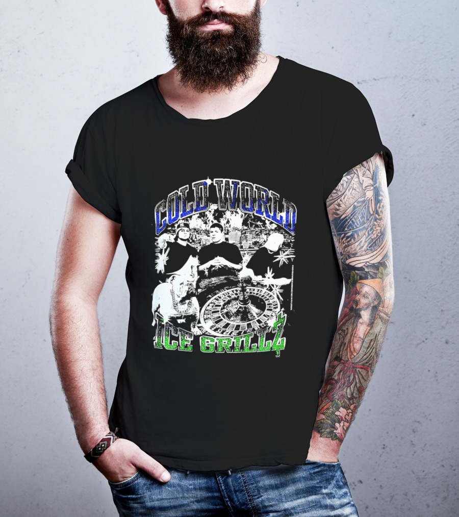 Cold World Ice Grillz Bulldog Roulette Wheel T-Shirt
