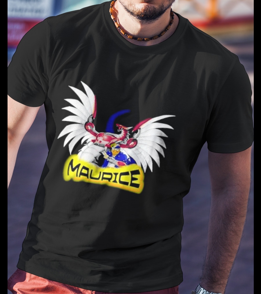 Maurice Cybernetic Dragon Winged Anime Duelist Trading Card Yellow T-Shirt