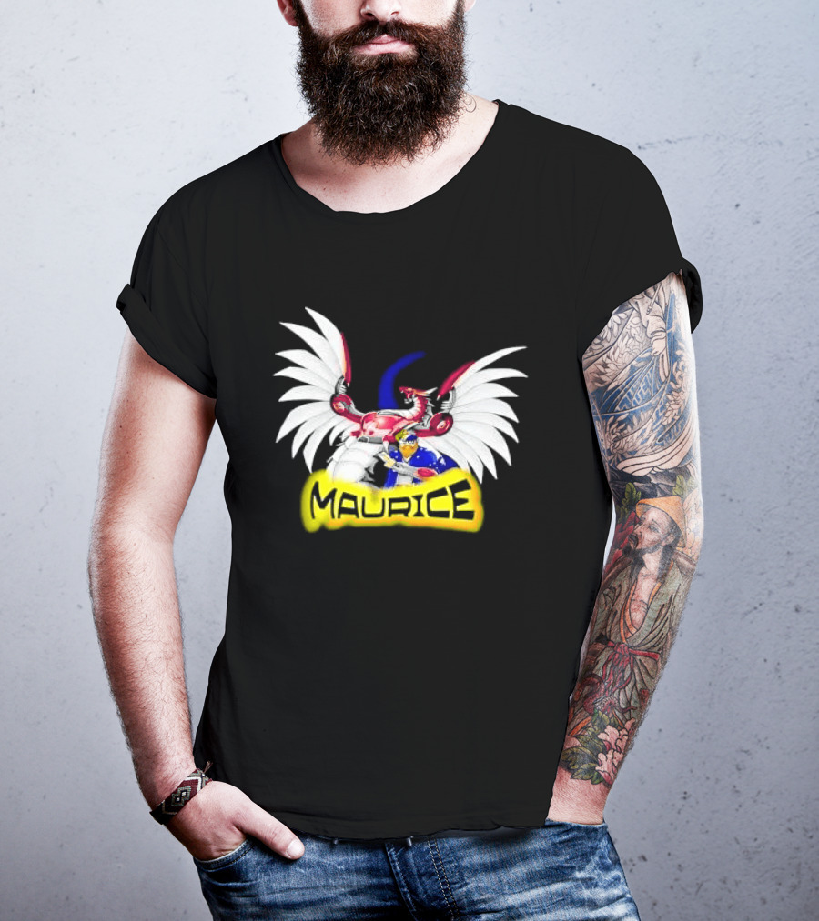 Maurice Cybernetic Dragon Winged Anime Duelist Trading Card Yellow T-Shirt