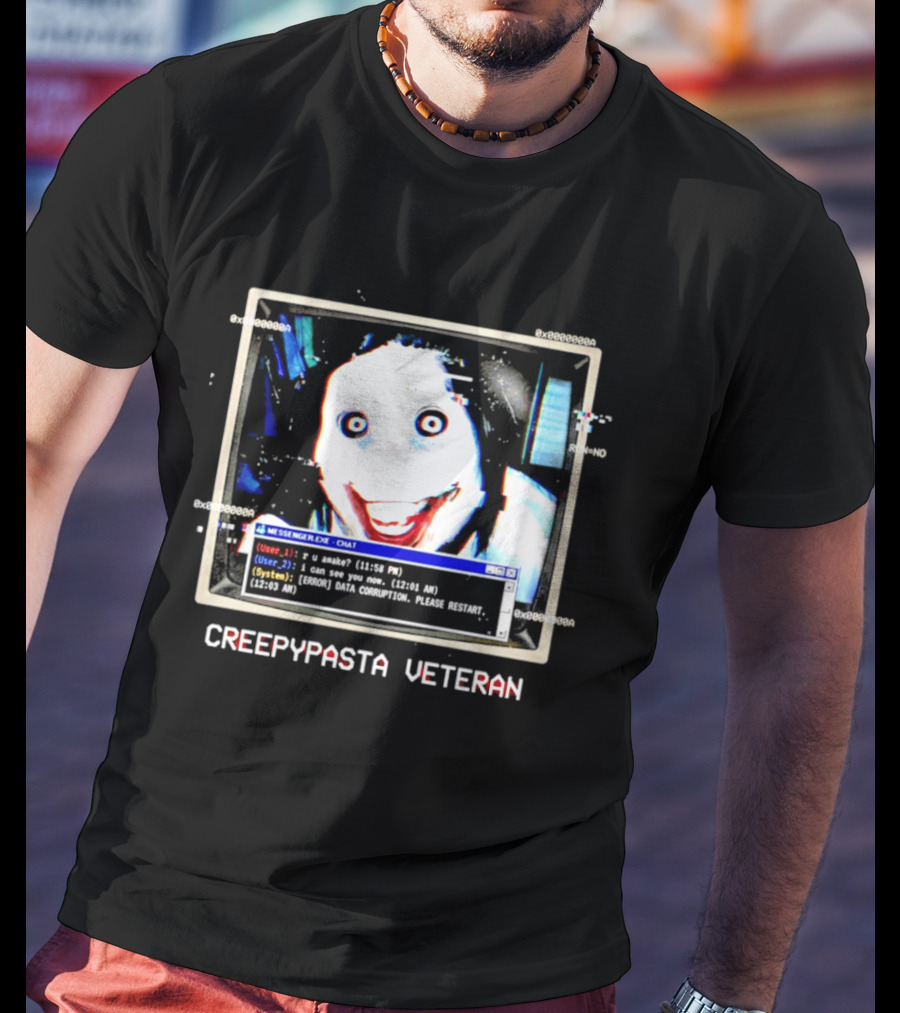 Creepypasta Veteran Horror Halloween Internet Messenger Chat T-Shirt