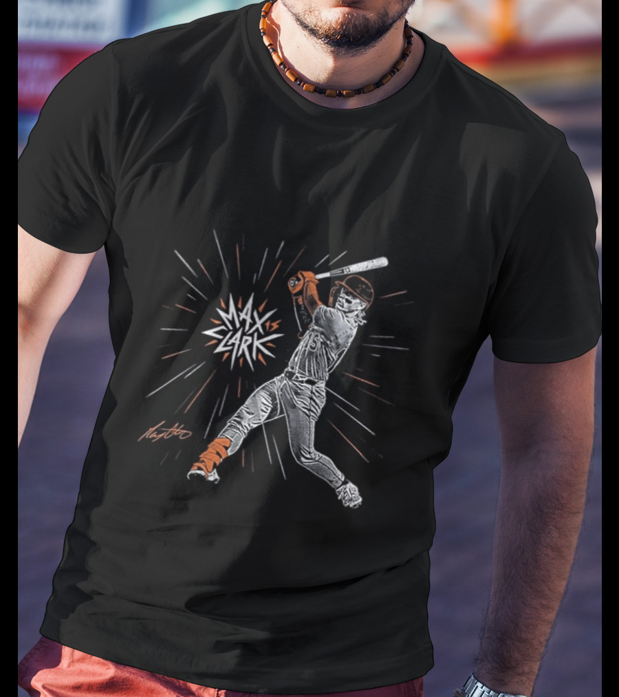 Max Clark Baseball Detroit Spark Hitter T-Shirt