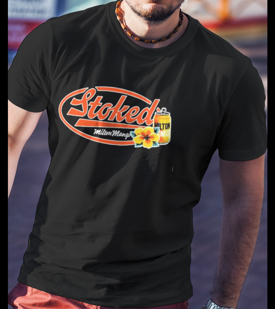 Milton Mango Stoked With Flowers Can T-Shirt