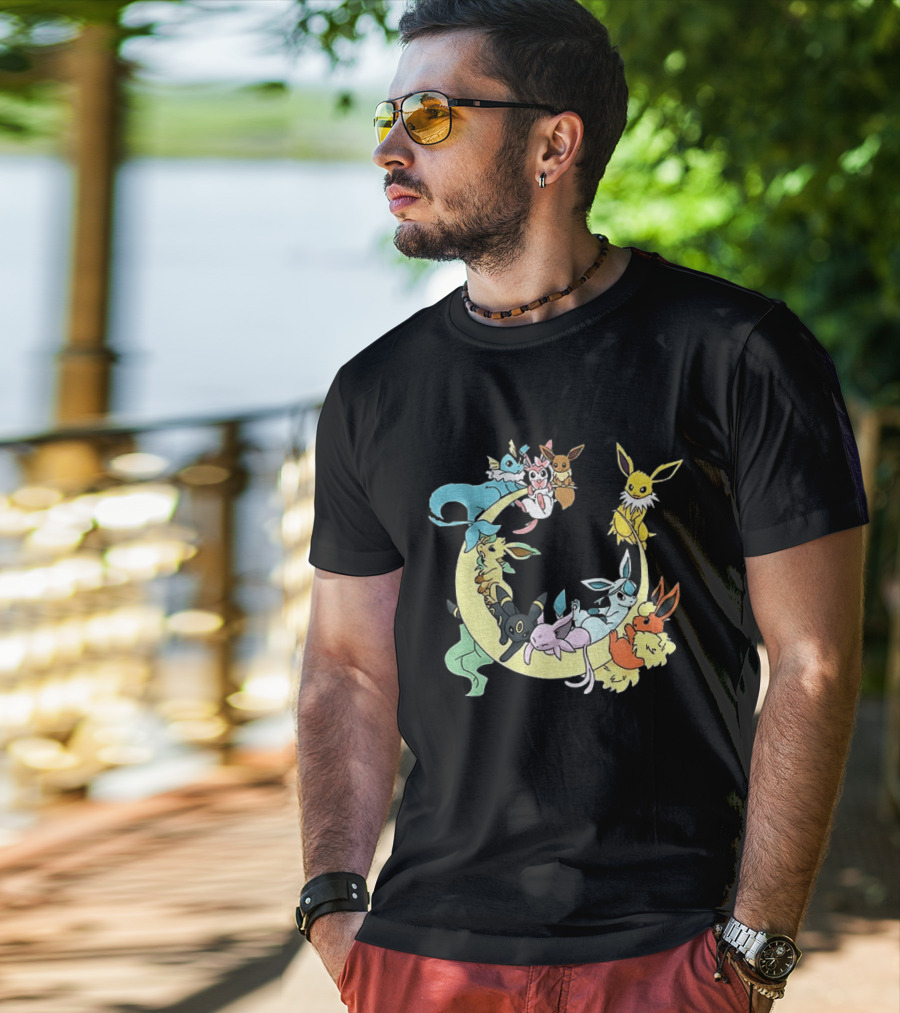 Eevee Evolutions Sylveon Umbreon Flareon Jolteon Vaporeon Espeon Leafeon Glaceon T-Shirt