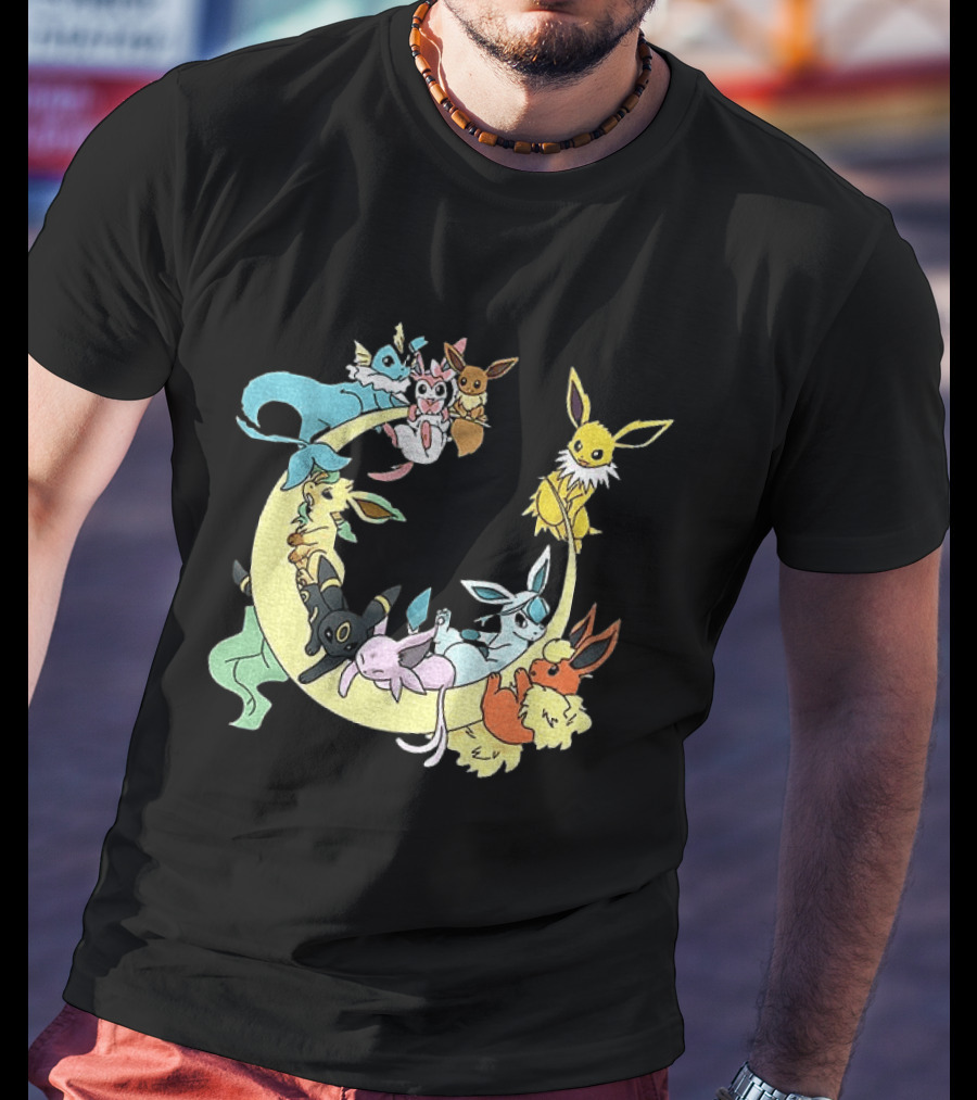 Eevee Evolutions Sylveon Umbreon Flareon Jolteon Vaporeon Espeon Leafeon Glaceon T-Shirt