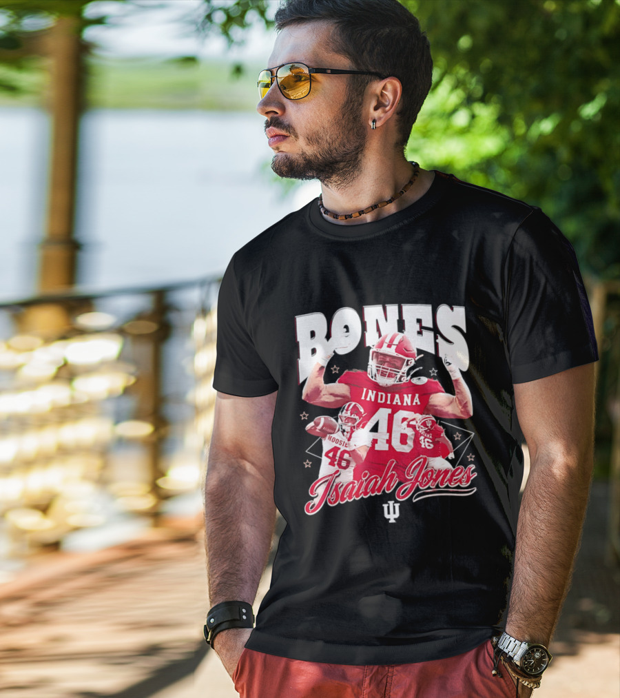 Isaiah Jones Indiana Hoosiers Football Bones 46 T-Shirt