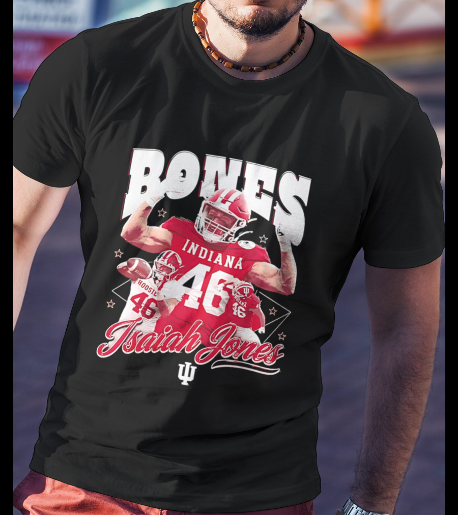 Isaiah Jones Indiana Hoosiers Football Bones 46 T-Shirt
