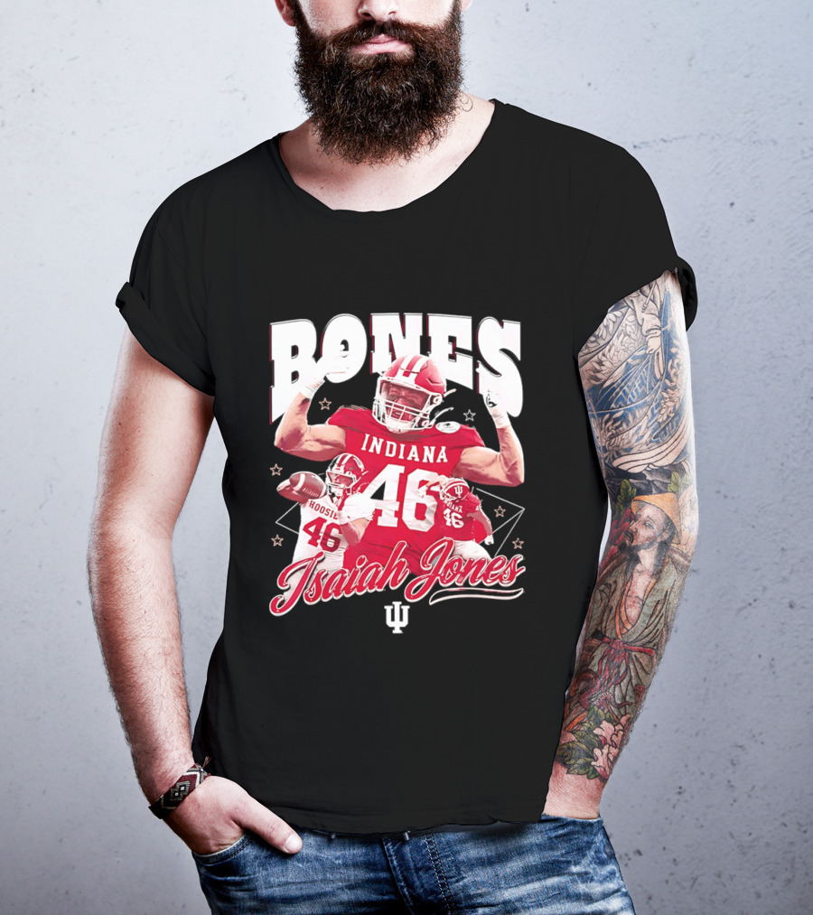 Isaiah Jones Indiana Hoosiers Football Bones 46 T-Shirt