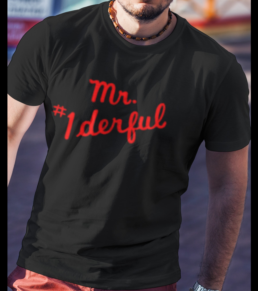 Mr 1derful Red Cursive Handwriting Script T-Shirt