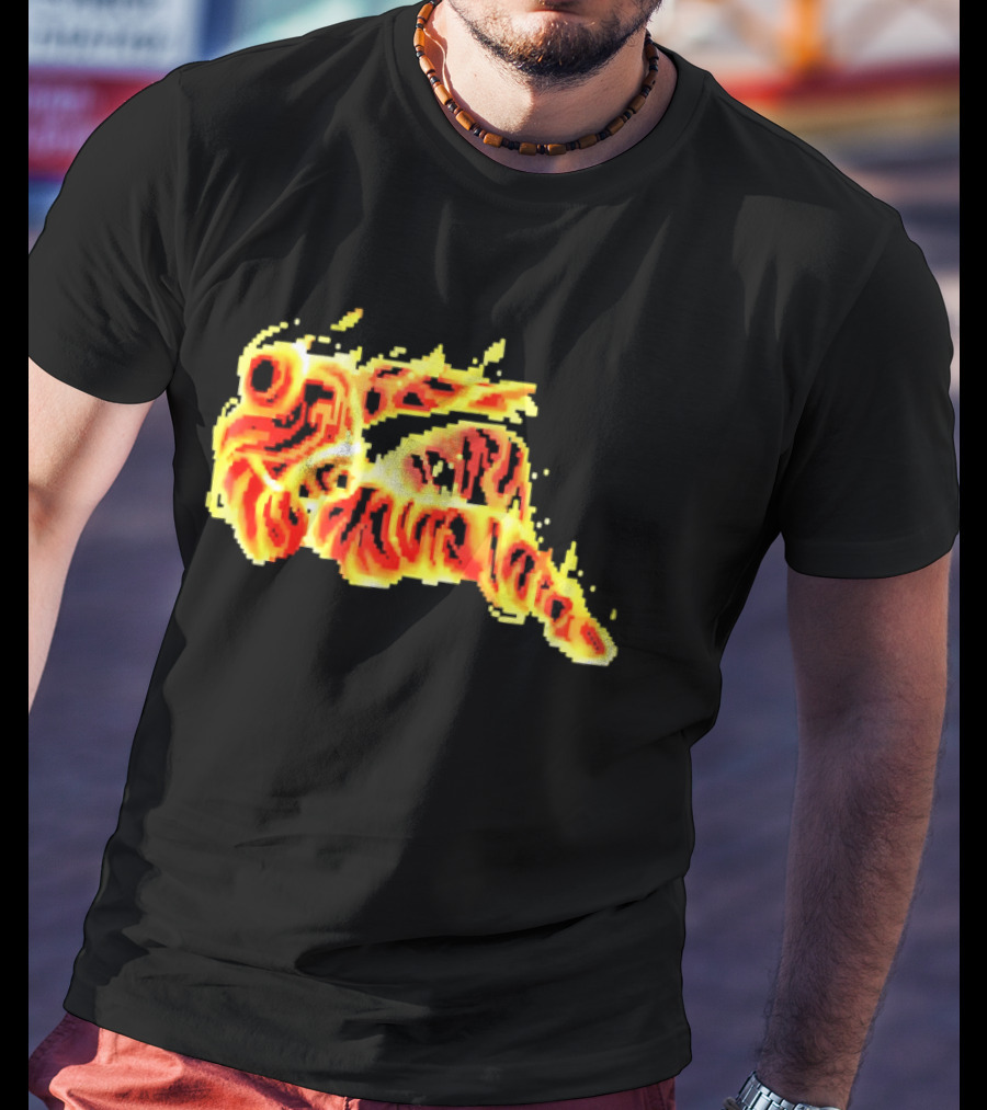 Fiery Waves Of Burning Flame Blaze In Yellow Orange Red Hues T-Shirt