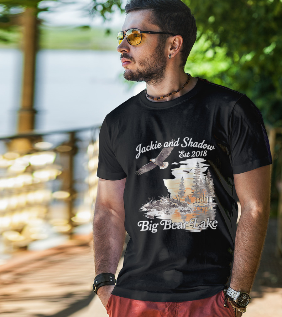 Jackie And Shadow Est 2018 Big Bear Lake Bald Eagles Family Scenic Nature T-Shirt