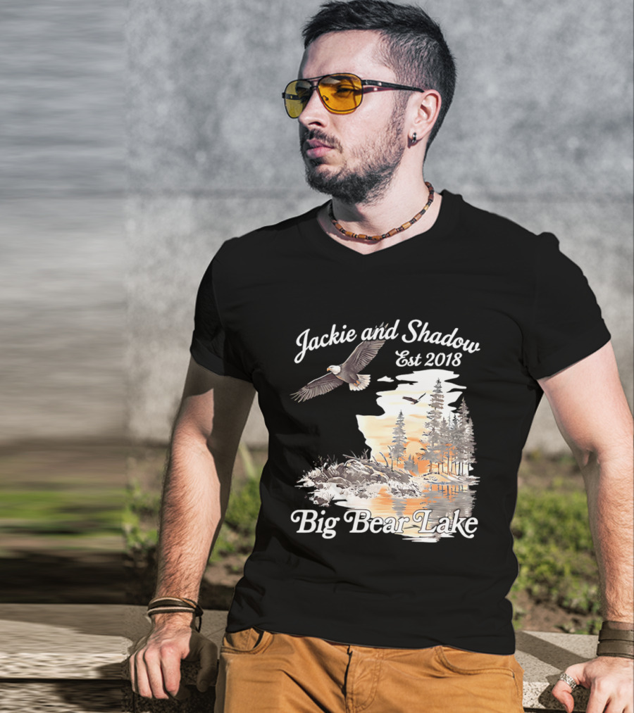 Jackie And Shadow Est 2018 Big Bear Lake Bald Eagles Family Scenic Nature T-Shirt