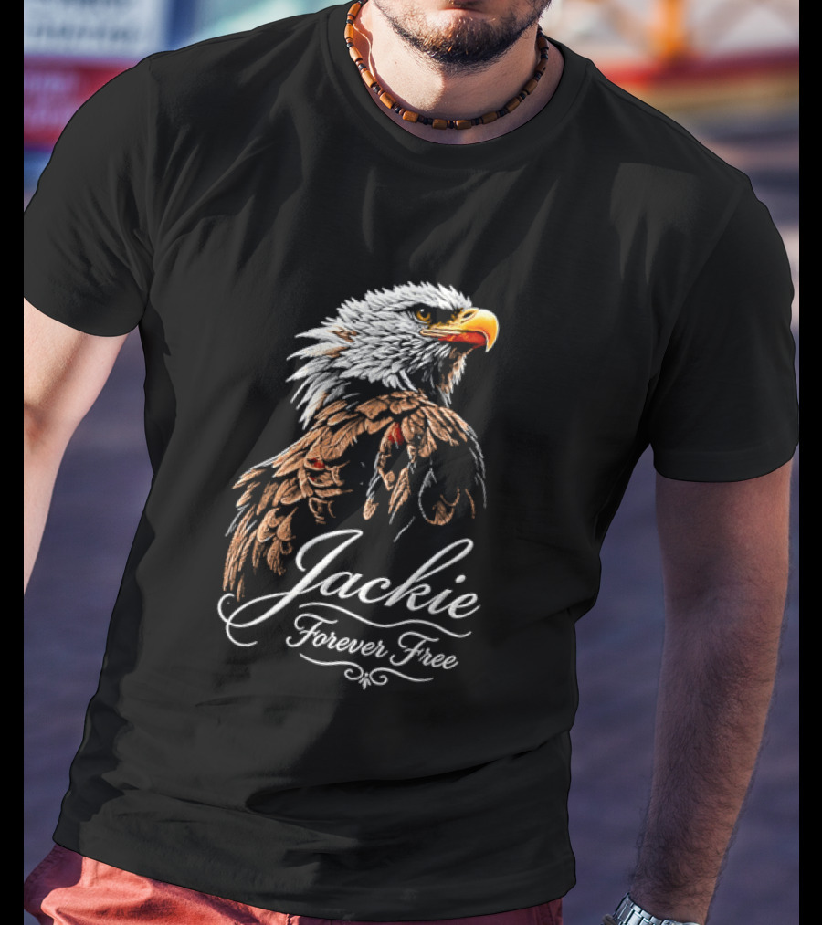 Jackie Forever Free Bald Eagle Detailed Feathers T-Shirt