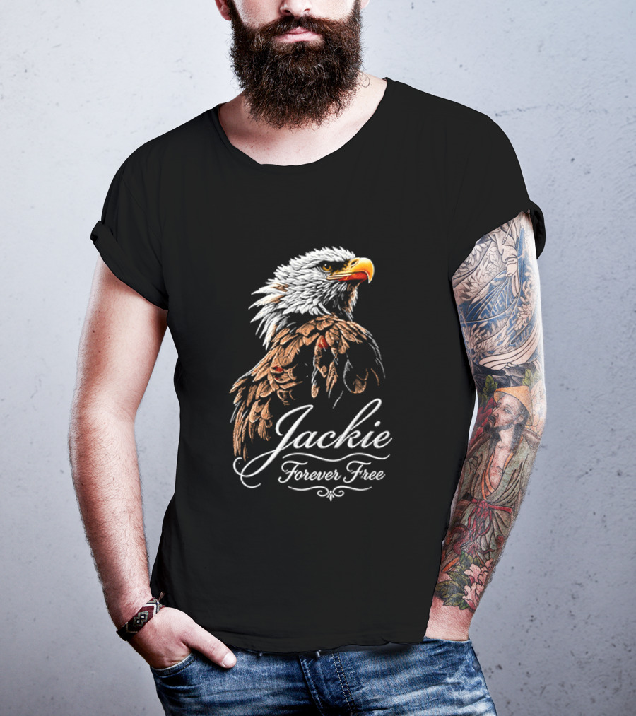 Jackie Forever Free Bald Eagle Detailed Feathers T-Shirt