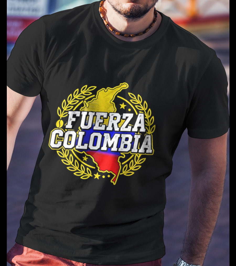 Fuerza Colombia Earthquake Relief Support Colombian Pride Map T-Shirt
