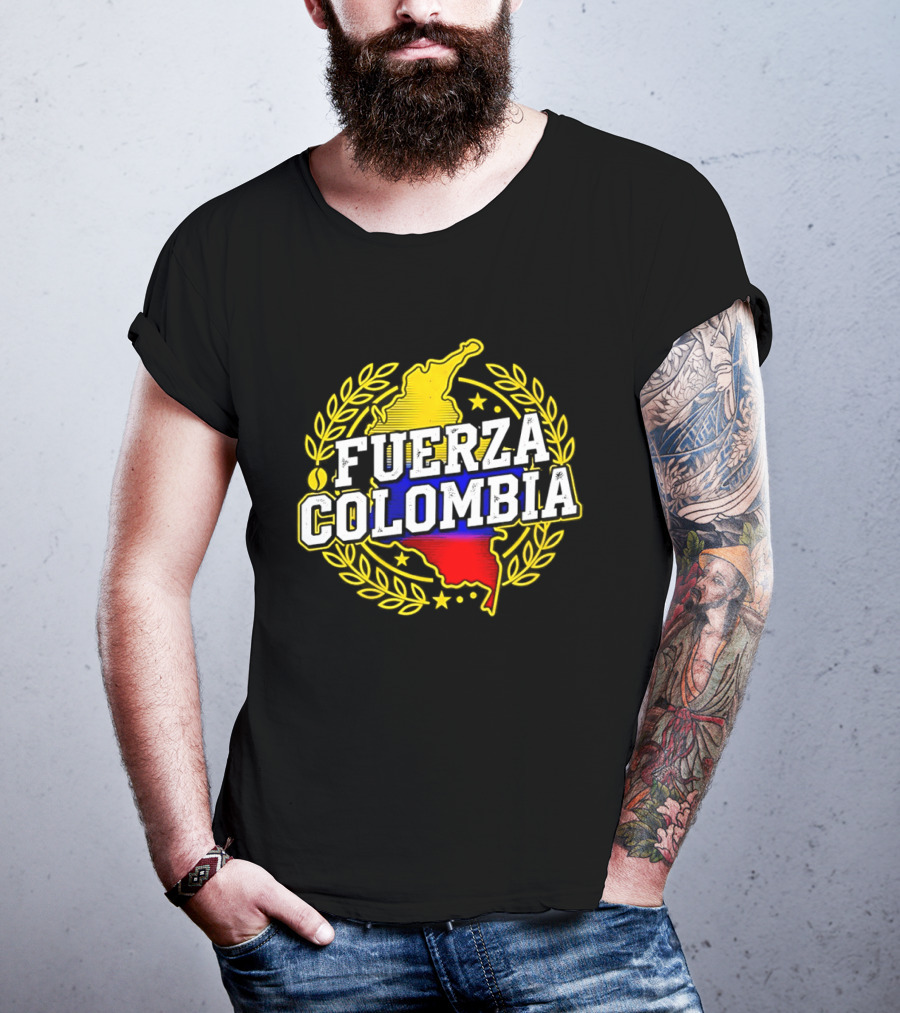 Fuerza Colombia Earthquake Relief Support Colombian Pride Map T-Shirt