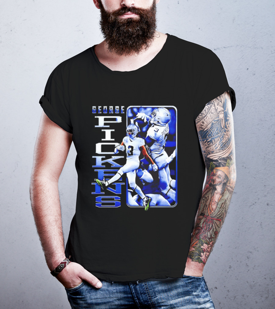 George Pickens Football Catching Collage Blue T-Shirt