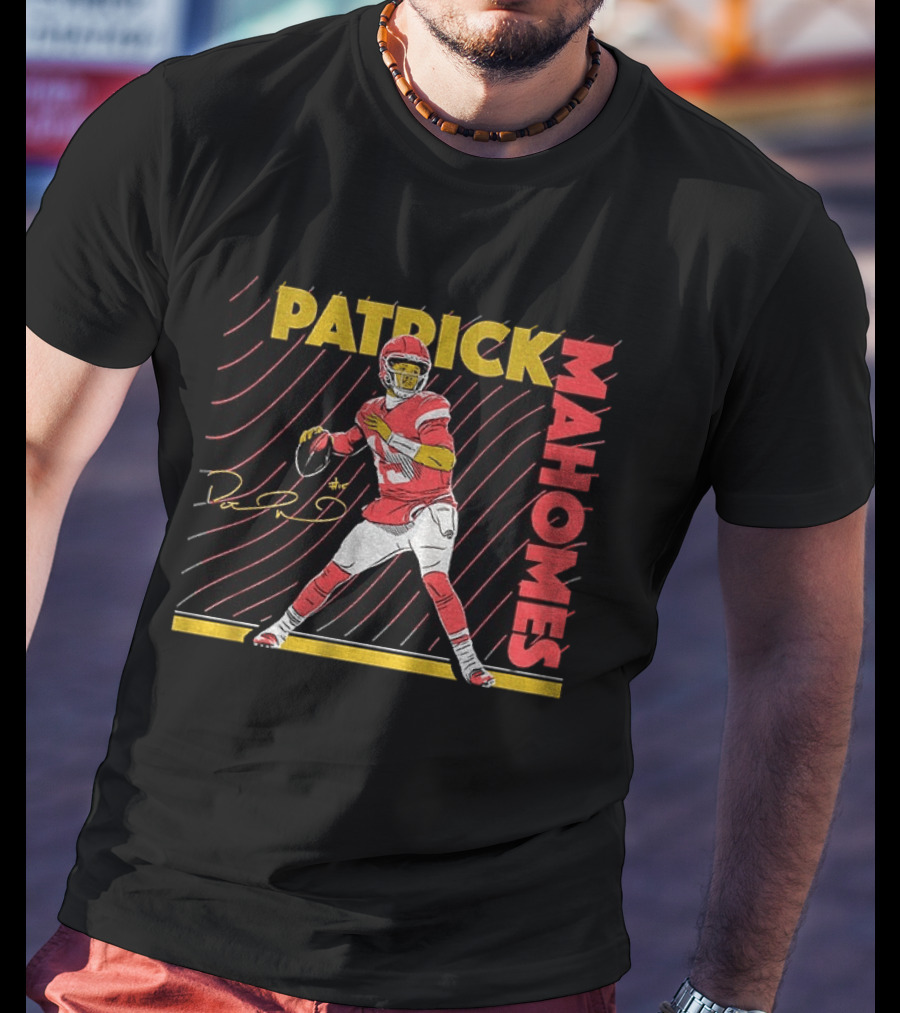 Patrick Mahomes Kansas City Chiefs Football Player Signature T-Shirt