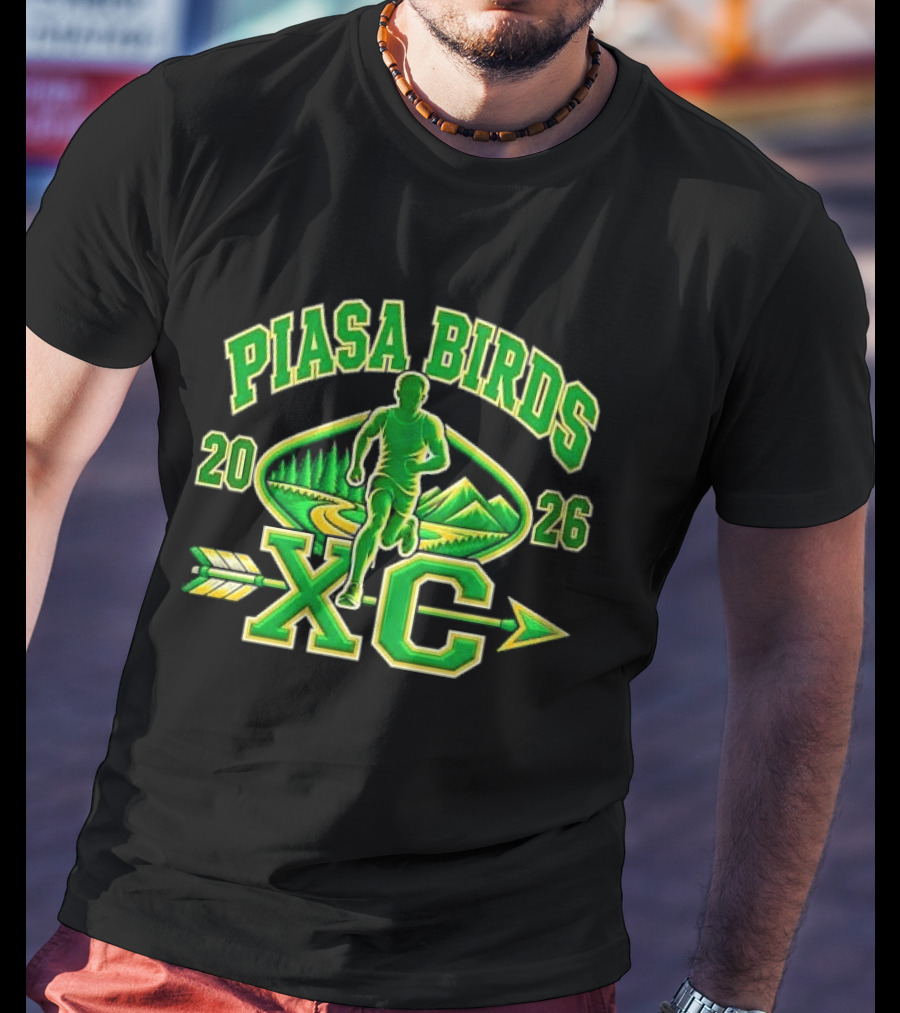 Piasa Birds XC 2026 Male Runner Forest Path Mountains T-Shirt