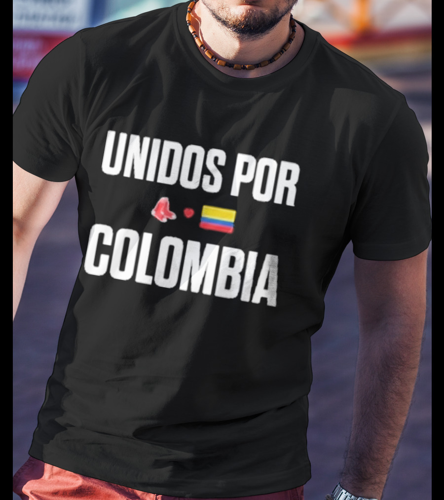 Unidos Por Colombia Red Sox Flag Baseball Collaboration T-Shirt
