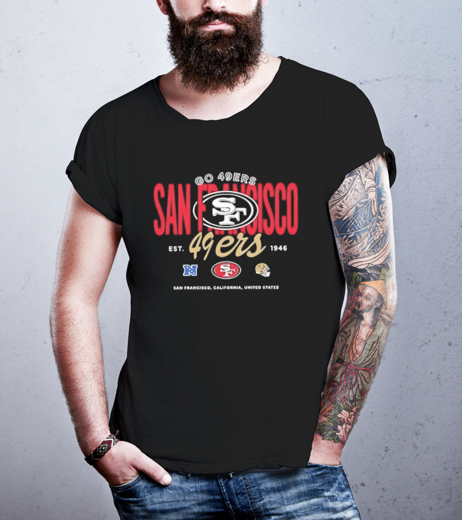 San Francisco 49ers Go 49ers Est 1946 California Nfc Oval Helmet Team T-Shirt