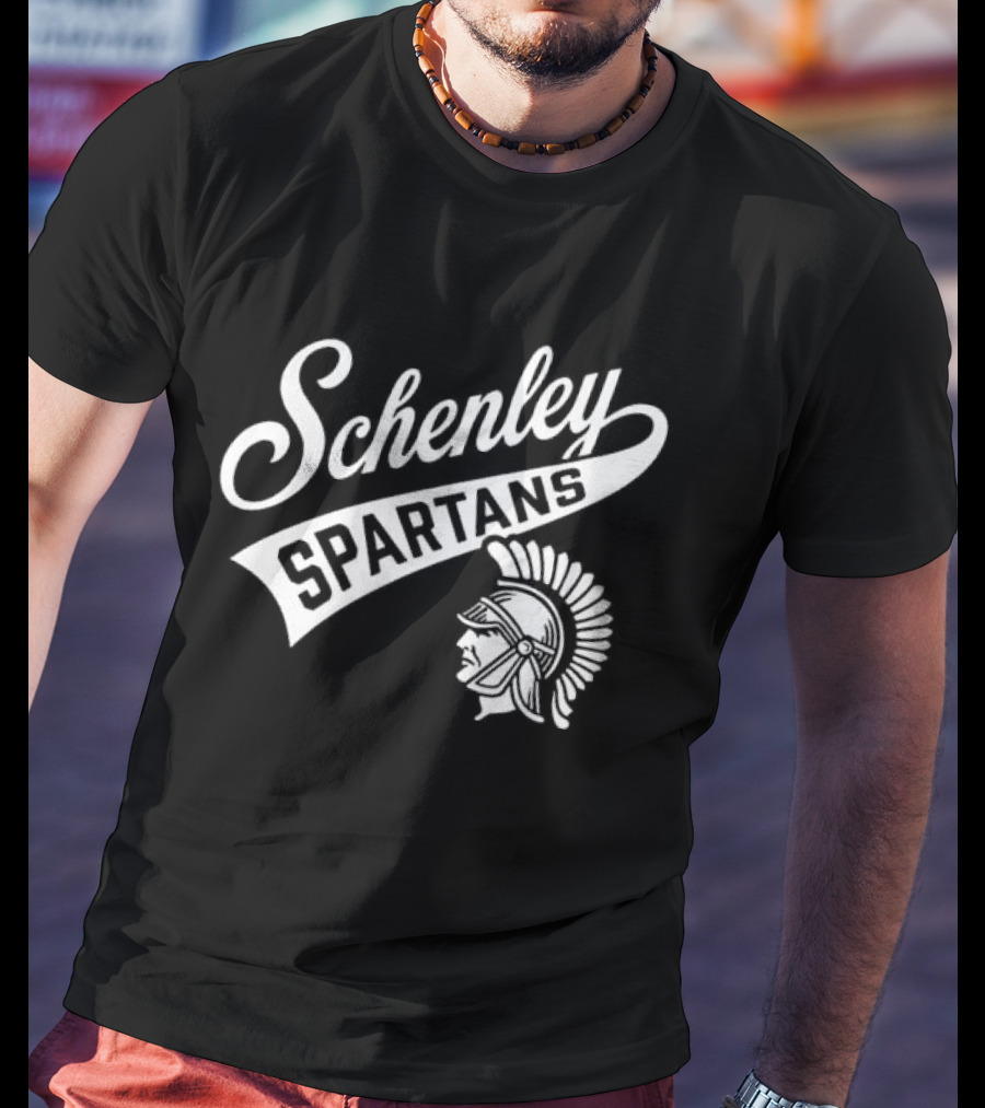 Schenley Spartans Cursive Script Banner Helmet Crest T-Shirt